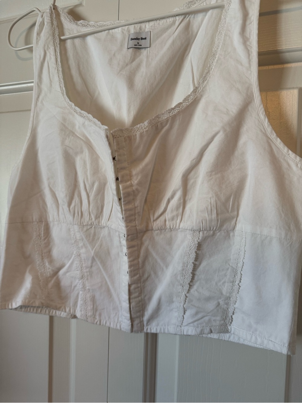 Sunday Best White Jammy Corset Crop Top